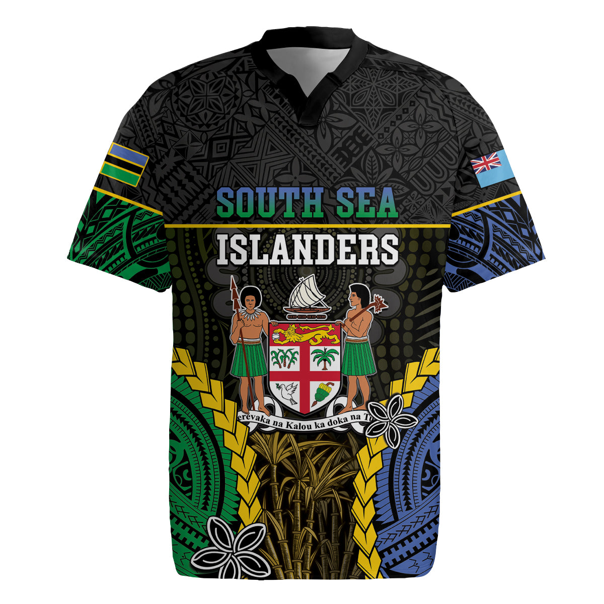 Personalised South Sea Islanders And Fiji Rugby Jersey Kanakas Fijian Tapa Pattern