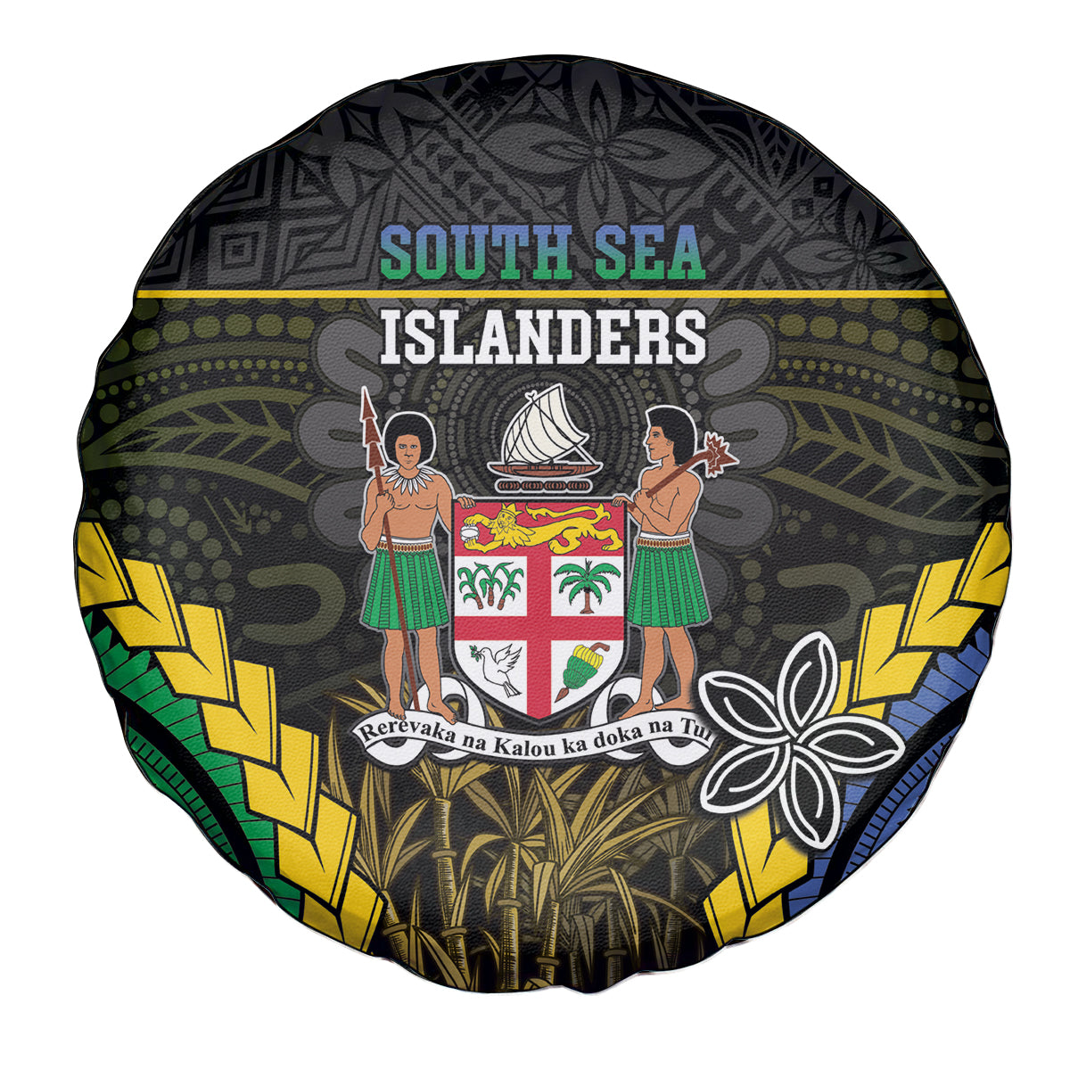 South Sea Islanders And Fiji Spare Tire Cover Kanakas Fijian Tapa Pattern
