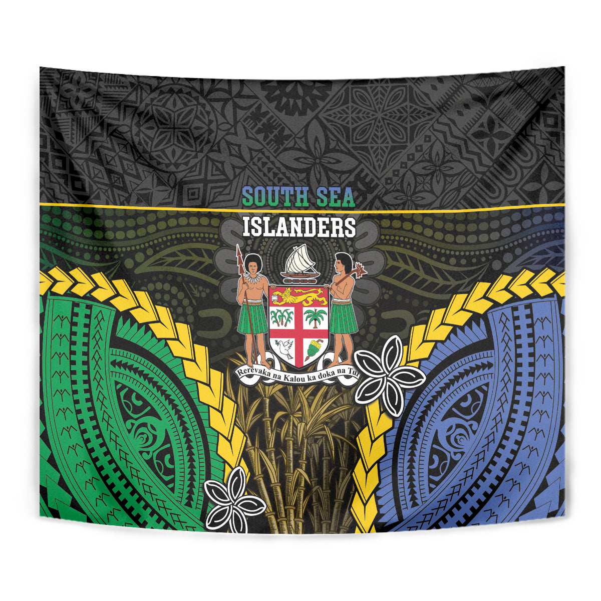 South Sea Islanders And Fiji Tapestry Kanakas Fijian Tapa Pattern