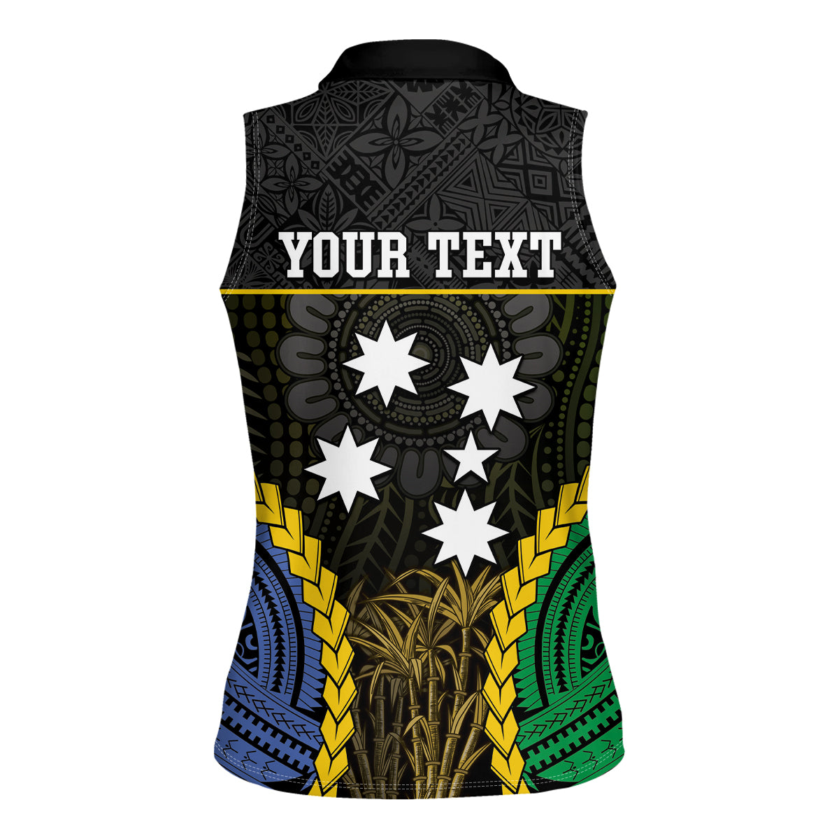 Personalised South Sea Islanders And Fiji Women Sleeveless Polo Shirt Kanakas Fijian Tapa Pattern