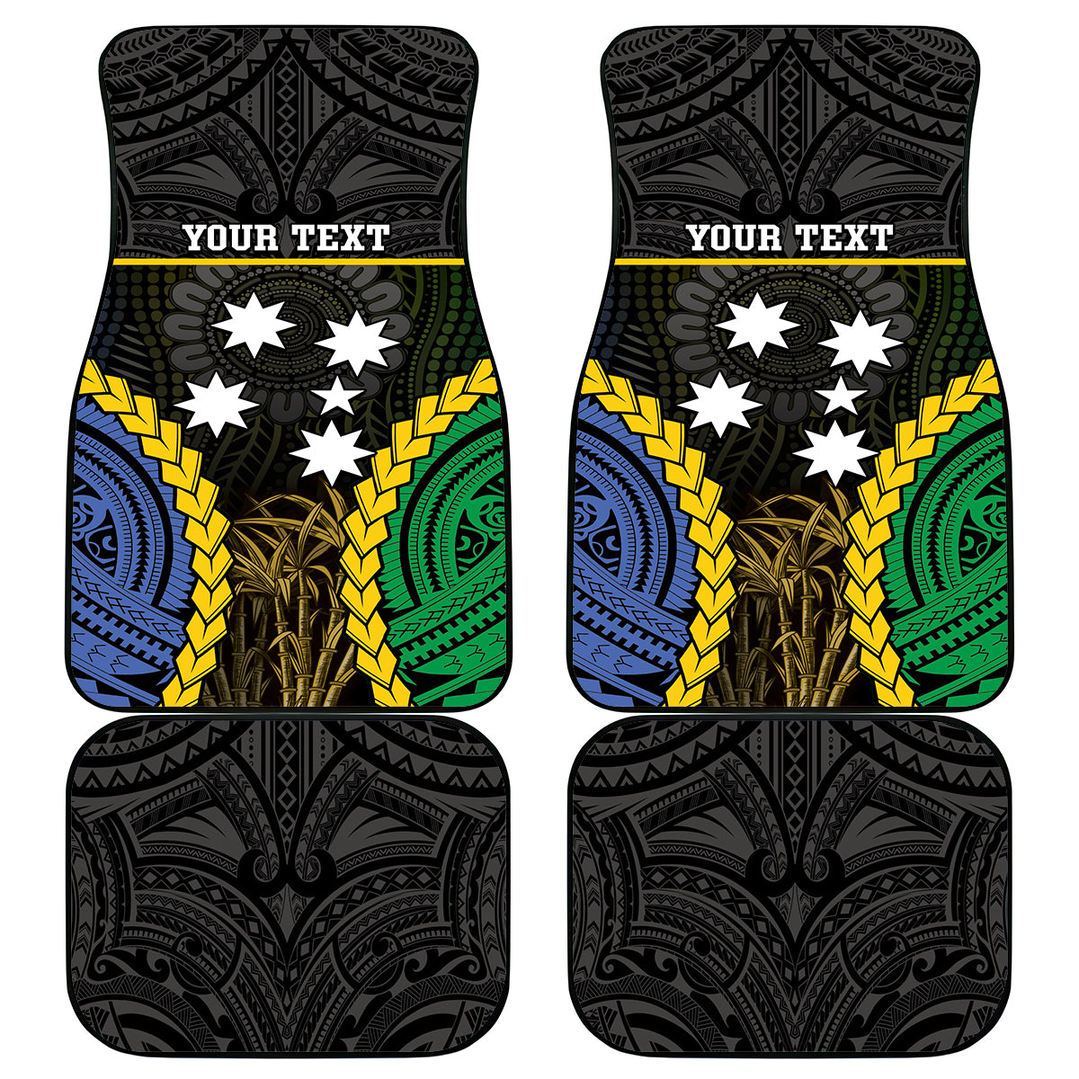 South Sea Islanders And Solomon Islands Car Mats Kanakas Polynesian Pattern