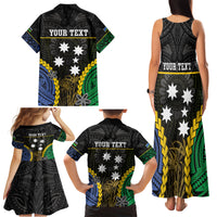 Personalised South Sea Islanders And Solomon Islands Family Matching Tank Maxi Dress and Hawaiian Shirt Kanakas Polynesian Pattern