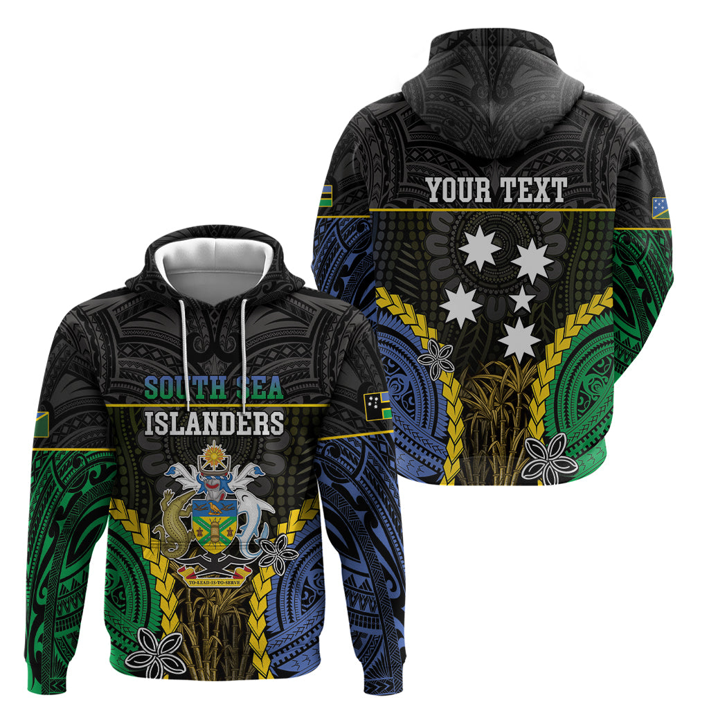 Personalised South Sea Islanders And Solomon Islands Zip Hoodie Kanakas Polynesian Pattern