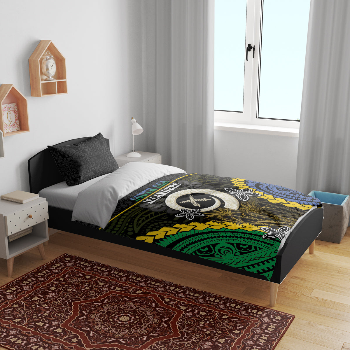 South Sea Islanders And Vanuatu Bedding Set Kanakas Sand Drawing Pattern