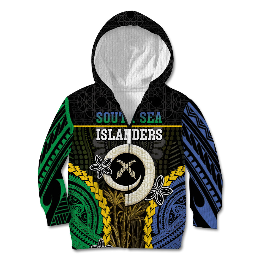 Personalised South Sea Islanders And Vanuatu Kid Hoodie Kanakas Sand Drawing Pattern