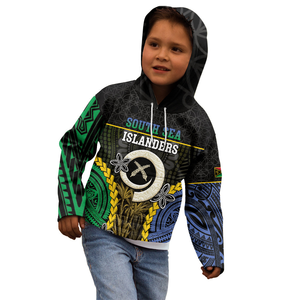 Personalised South Sea Islanders And Vanuatu Kid Hoodie Kanakas Sand Drawing Pattern