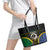South Sea Islanders And Vanuatu Leather Tote Bag Kanakas Sand Drawing Pattern