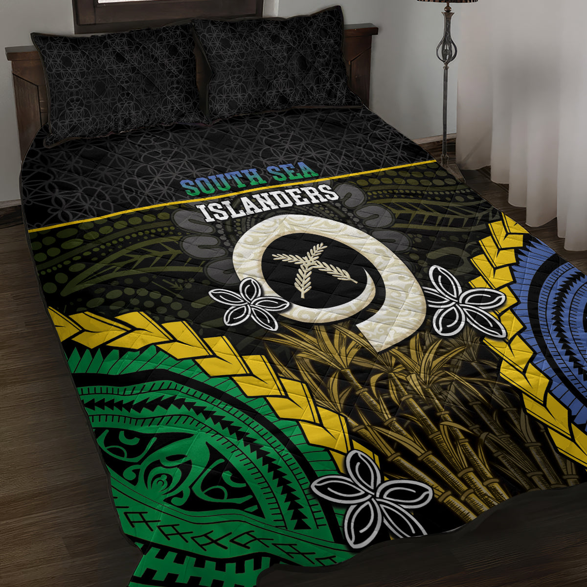 South Sea Islanders And Vanuatu Quilt Bed Set Kanakas Sand Drawing Pattern