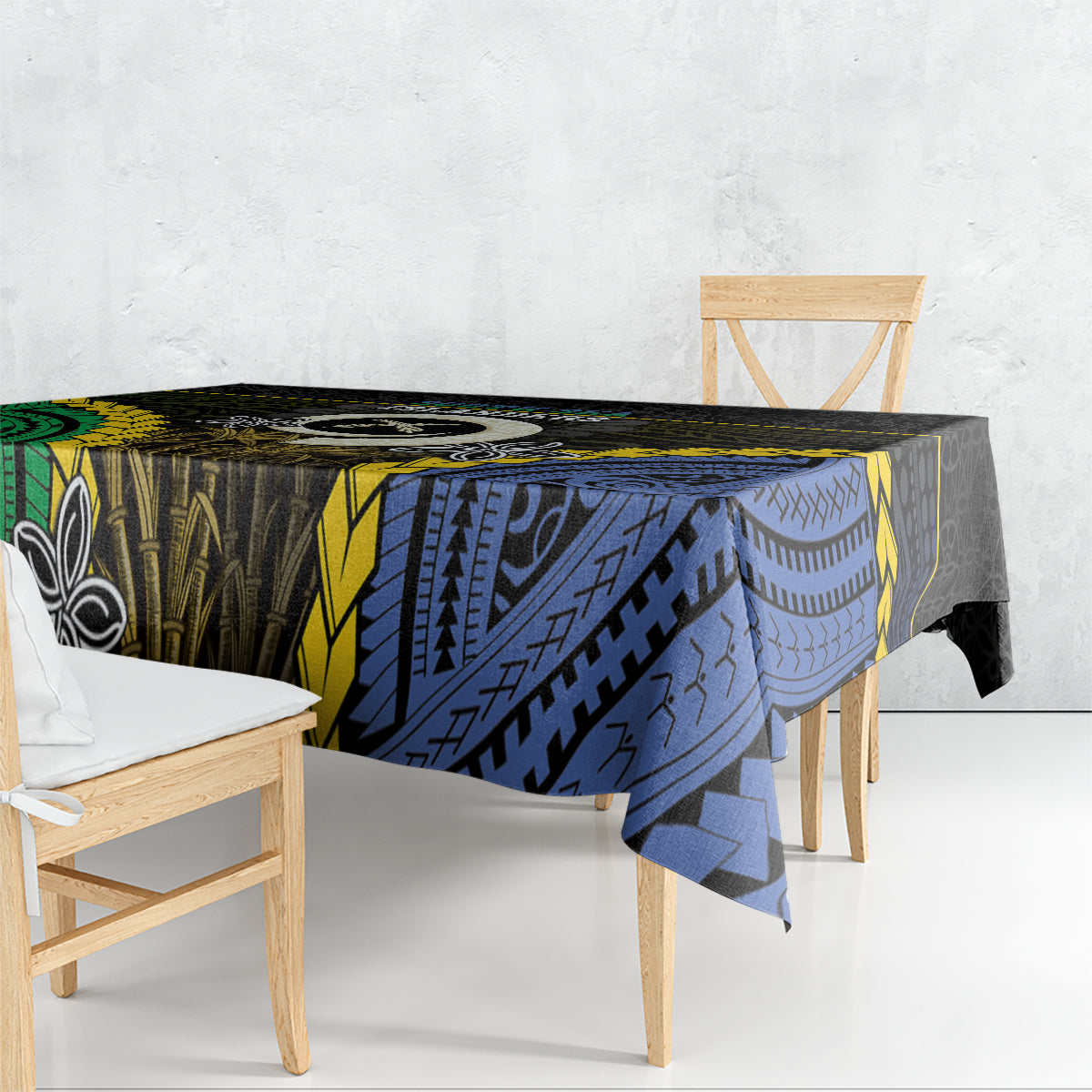 South Sea Islanders And Vanuatu Tablecloth Kanakas Sand Drawing Pattern