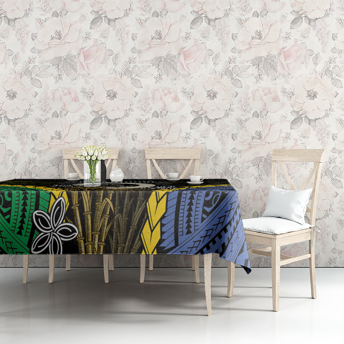 South Sea Islanders And Vanuatu Tablecloth Kanakas Sand Drawing Pattern