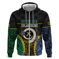 Personalised South Sea Islanders And Vanuatu Zip Hoodie Kanakas Sand Drawing Pattern