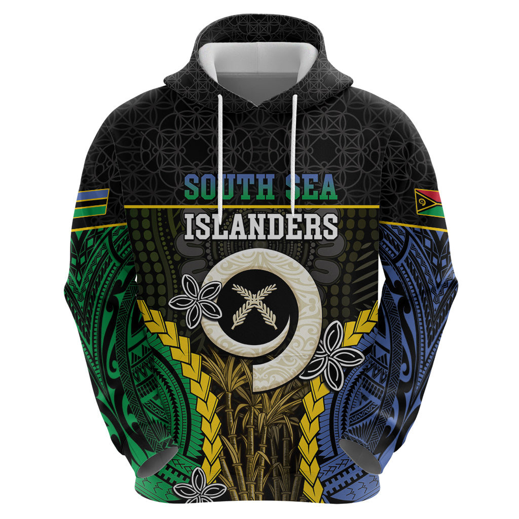 Personalised South Sea Islanders And Vanuatu Zip Hoodie Kanakas Sand Drawing Pattern
