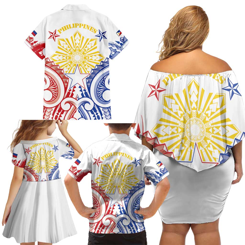 Philippines Family Matching Off Shoulder Short Dress and Hawaiian Shirt Katipunan Andres Bonifacio