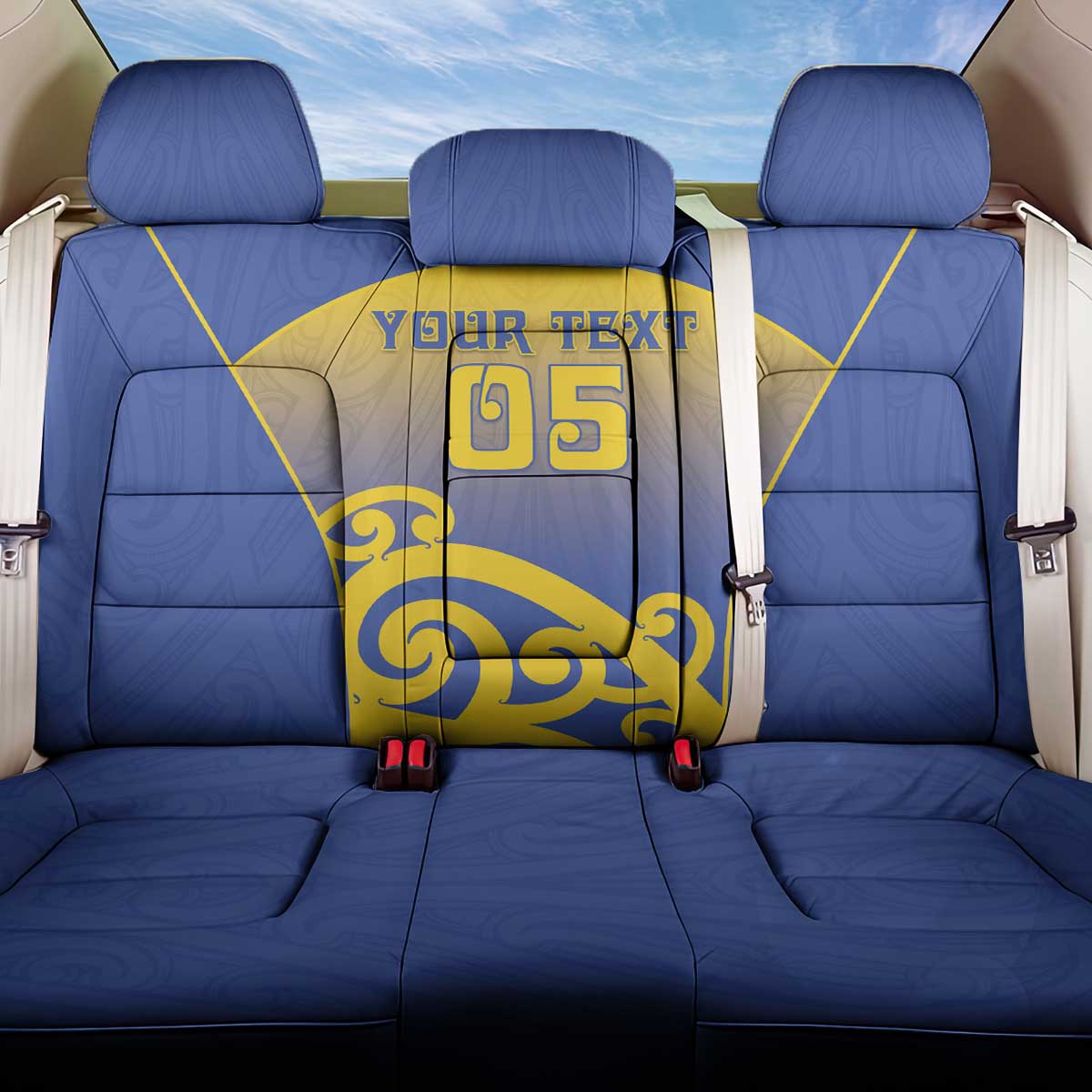 Custom James Cook High School Back Car Seat Cover Maori Koru Pattern