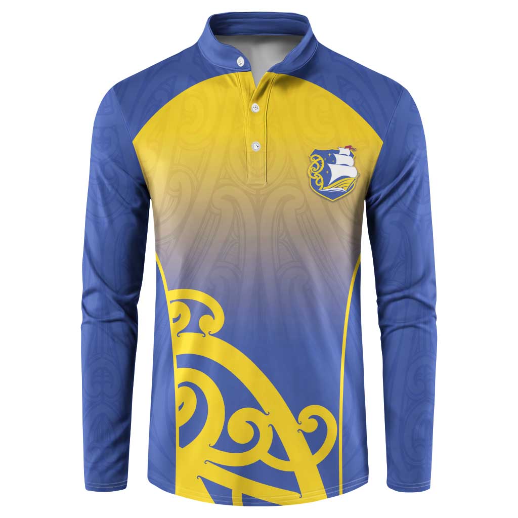 Custom James Cook High School Button Sweatshirt Maori Koru Pattern