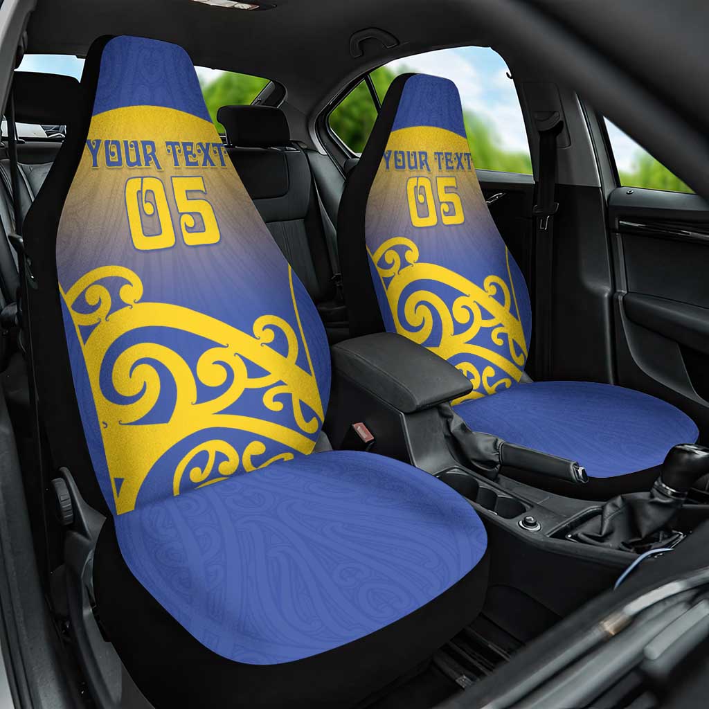 Custom James Cook High School Car Seat Cover Maori Koru Pattern