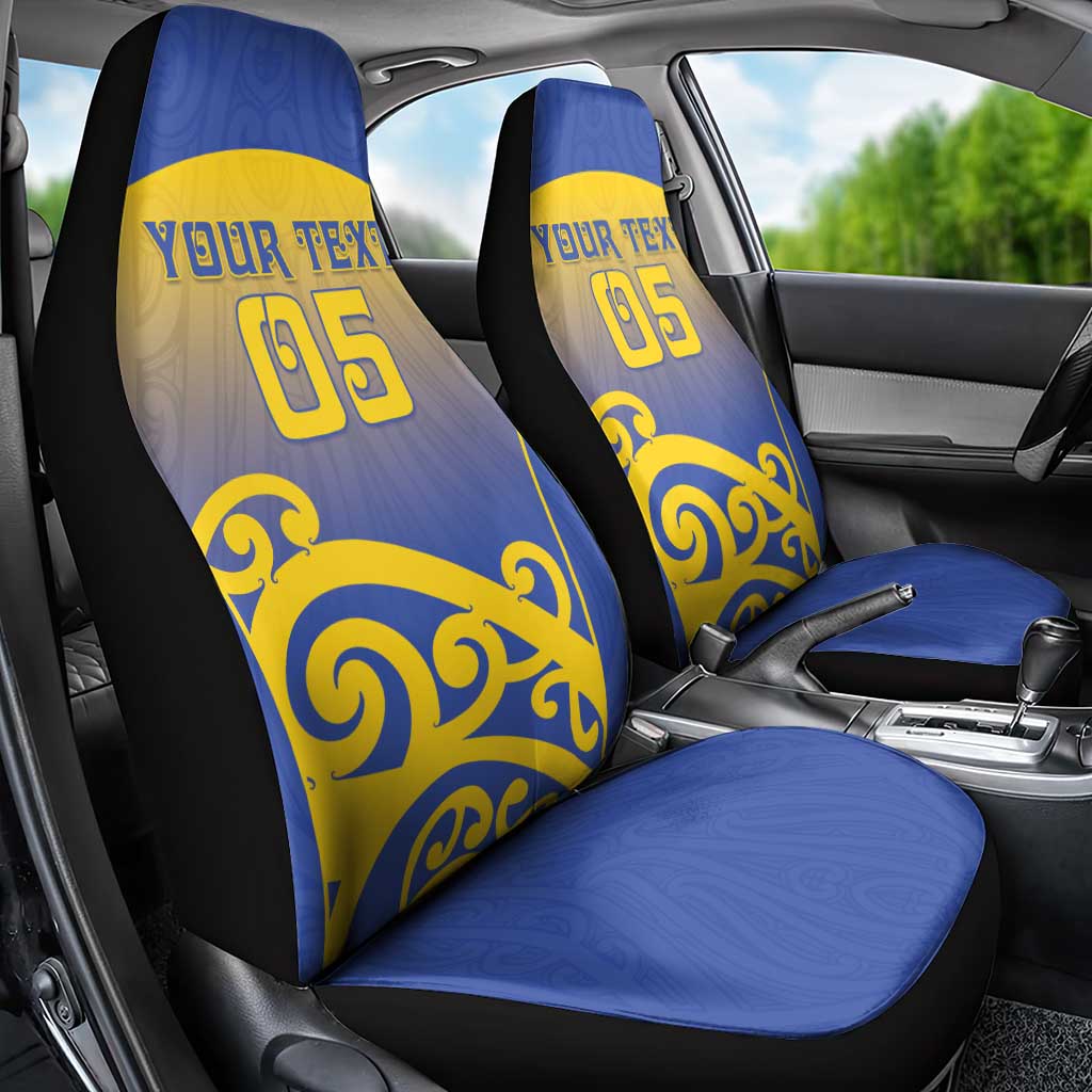 Custom James Cook High School Car Seat Cover Maori Koru Pattern