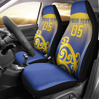 Custom James Cook High School Car Seat Cover Maori Koru Pattern