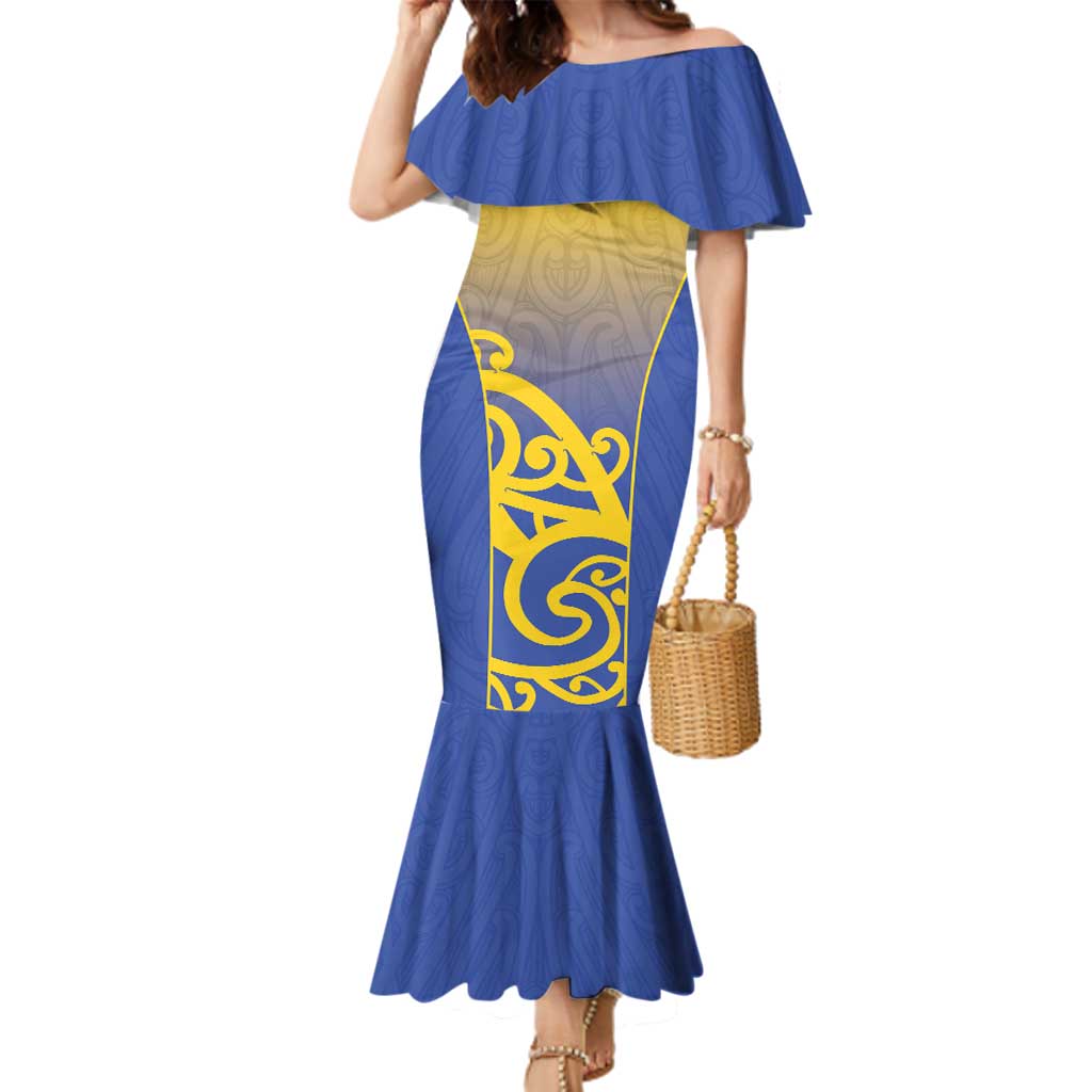 Custom James Cook High School Family Matching Mermaid Dress and Hawaiian Shirt Maori Koru Pattern