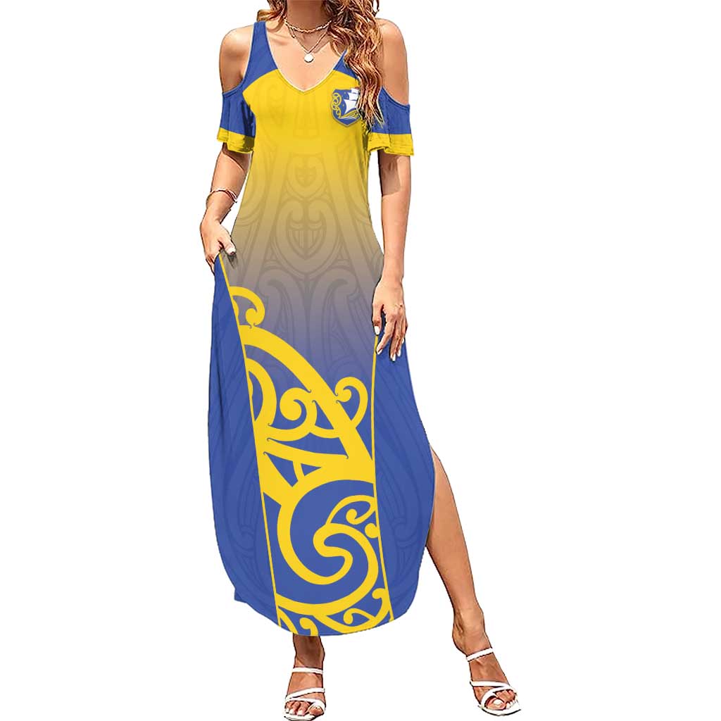 Custom James Cook High School Family Matching Summer Maxi Dress and Hawaiian Shirt Maori Koru Pattern