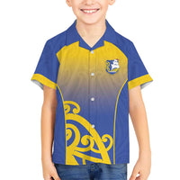 Custom James Cook High School Family Matching Summer Maxi Dress and Hawaiian Shirt Maori Koru Pattern