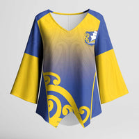 Custom James Cook High School Kimono Sleeve Blouse Maori Koru Pattern