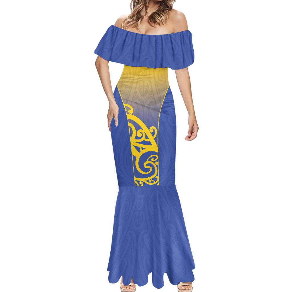 Custom James Cook High School Mermaid Dress Maori Koru Pattern