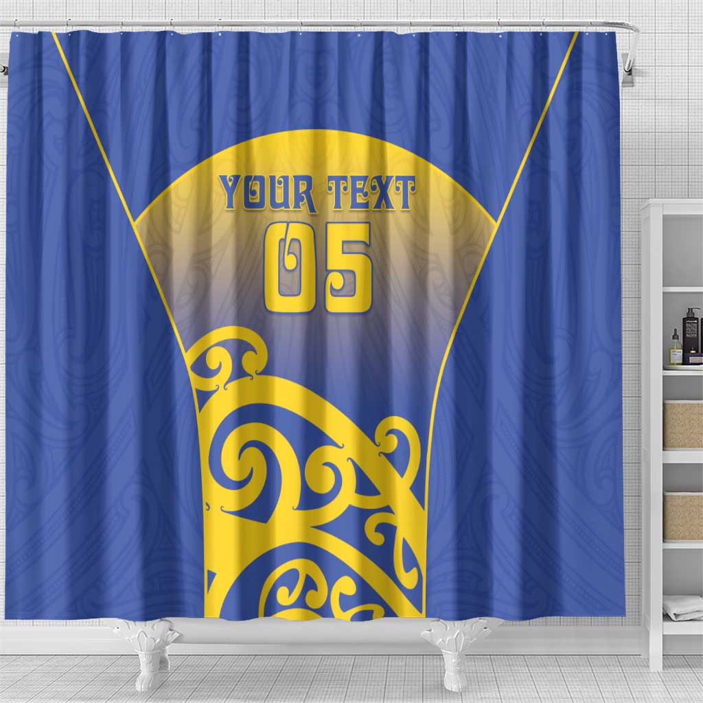 Custom James Cook High School Shower Curtain Maori Koru Pattern