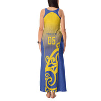 Custom James Cook High School Tank Maxi Dress Maori Koru Pattern