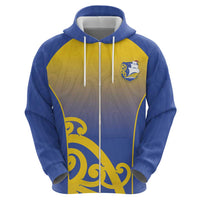 Custom James Cook High School Zip Hoodie Maori Koru Pattern
