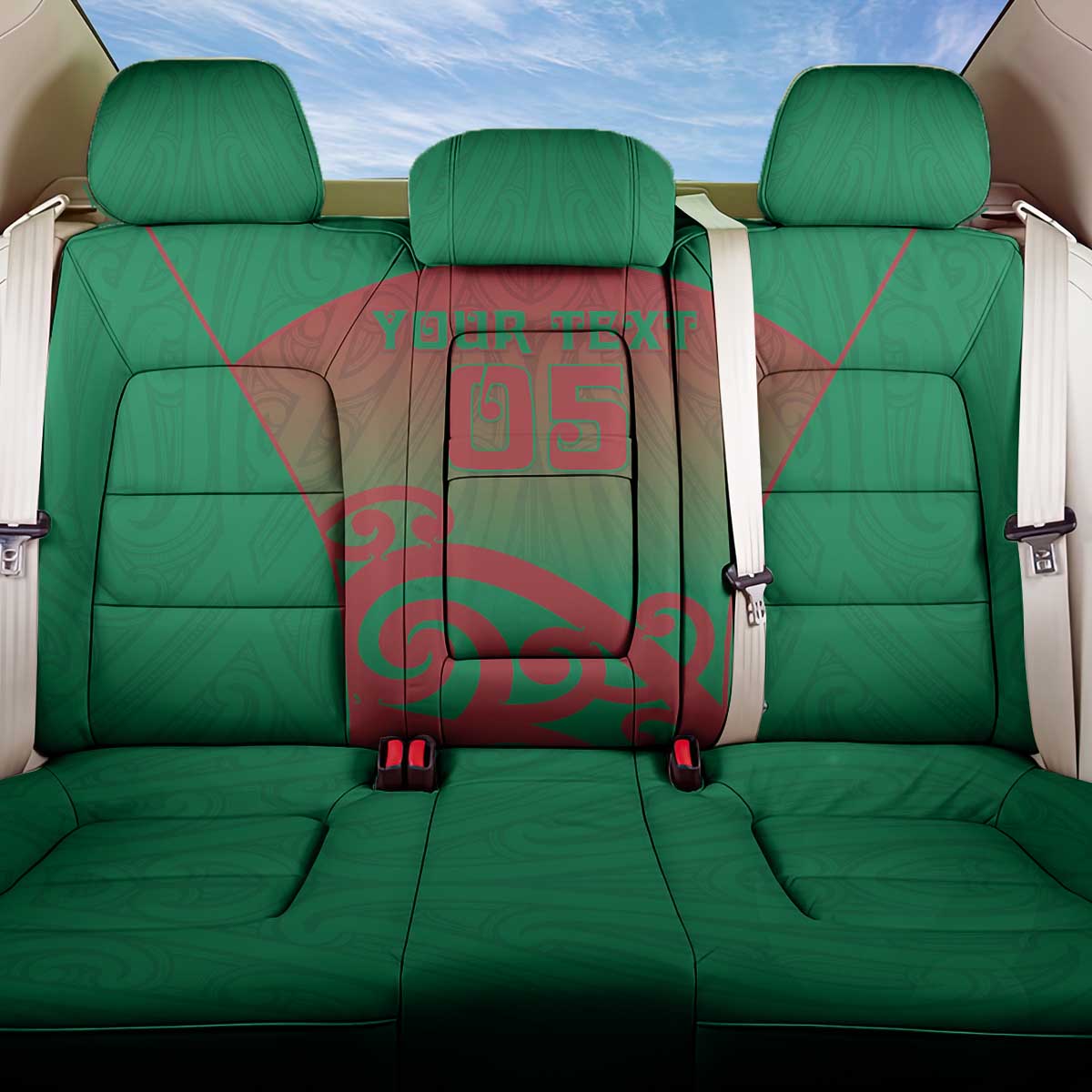 Custom Onehunga High School Back Car Seat Cover Maori Koru Pattern