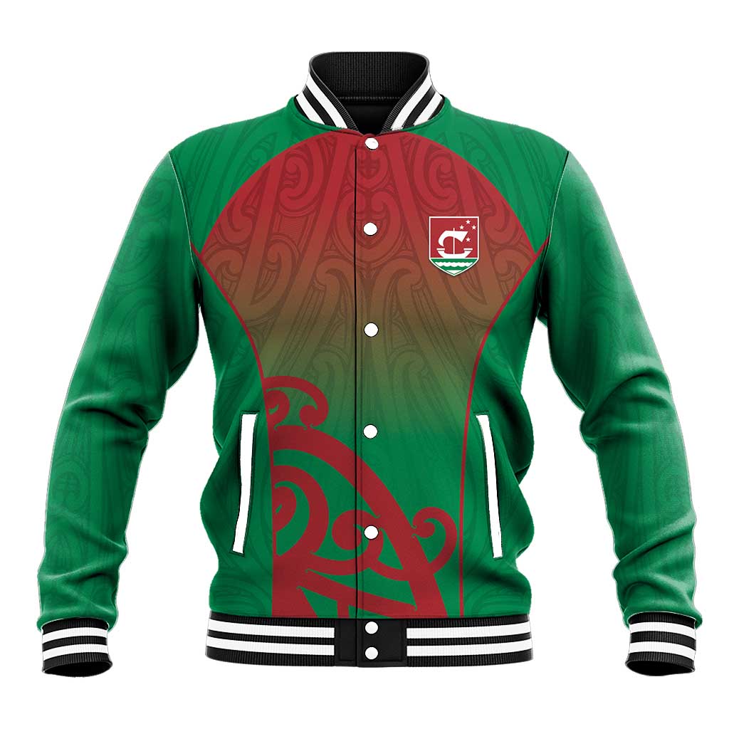 Custom Onehunga High School Baseball Jacket Maori Koru Pattern