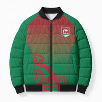 Custom Onehunga High School Bomber Puffer Jacket Maori Koru Pattern