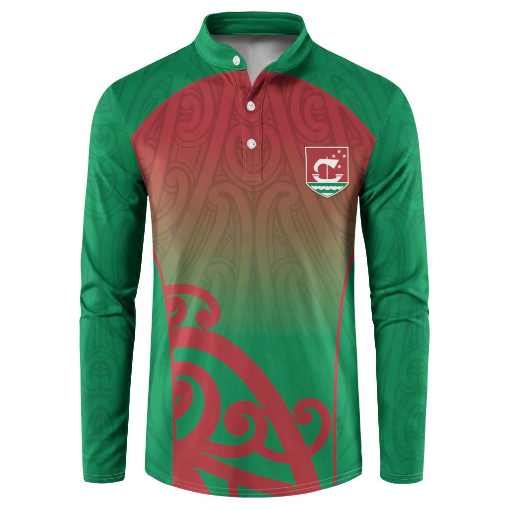 Custom Onehunga High School Button Sweatshirt Maori Koru Pattern