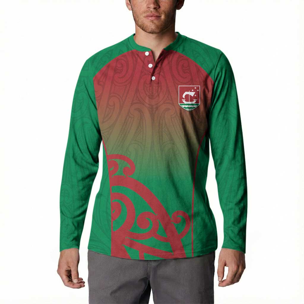 Custom Onehunga High School Button Sweatshirt Maori Koru Pattern