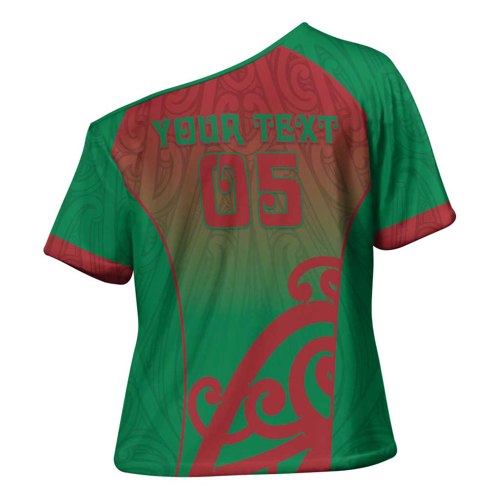 Custom Onehunga High School Cross Shoulder Shirt Maori Koru Pattern