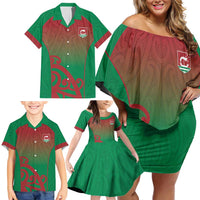 Custom Onehunga High School Family Matching Off Shoulder Short Dress and Hawaiian Shirt Maori Koru Pattern LT05 - Polynesian Pride
