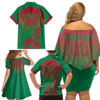 Custom Onehunga High School Family Matching Off Shoulder Short Dress and Hawaiian Shirt Maori Koru Pattern LT05 - Polynesian Pride