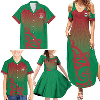 Custom Onehunga High School Family Matching Summer Maxi Dress and Hawaiian Shirt Maori Koru Pattern LT05 - Polynesian Pride