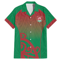 Custom Onehunga High School Family Matching Summer Maxi Dress and Hawaiian Shirt Maori Koru Pattern LT05 Dad's Shirt - Short Sleeve Green - Polynesian Pride