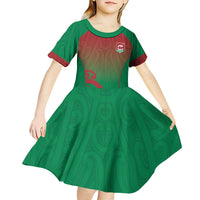 Custom Onehunga High School Kid Short Sleeve Dress Maori Koru Pattern