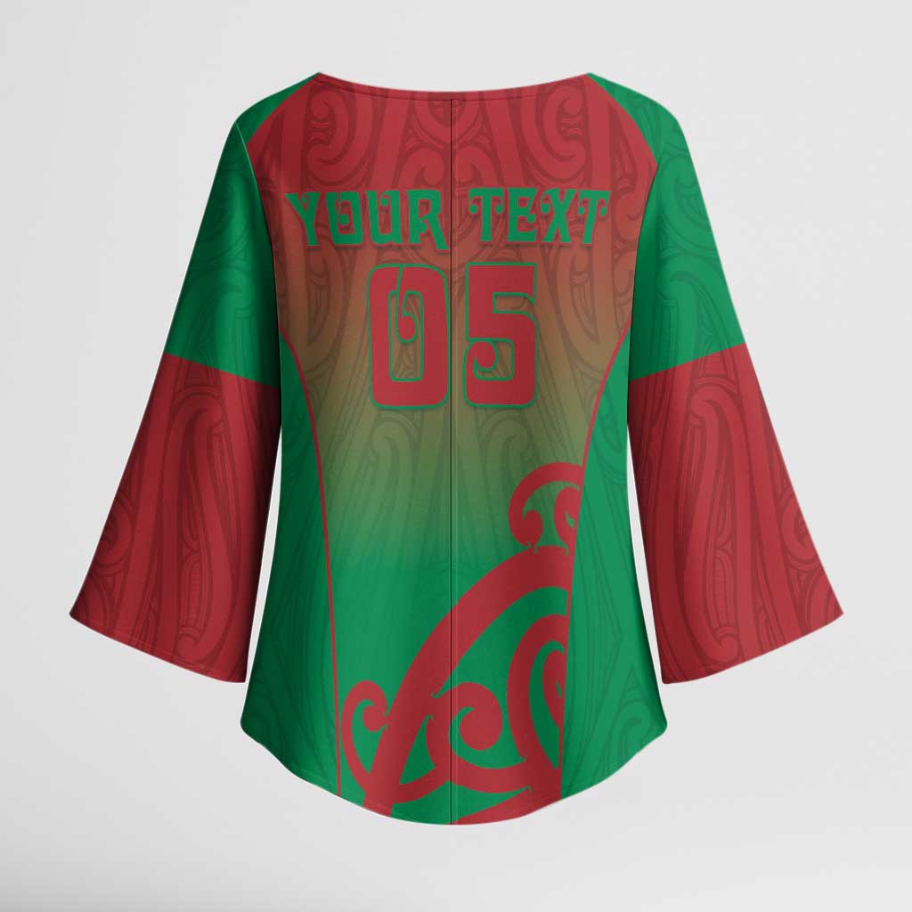 Custom Onehunga High School Kimono Sleeve Blouse Maori Koru Pattern