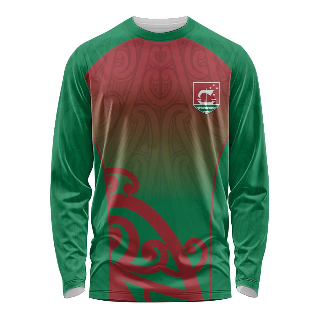 Custom Onehunga High School Long Sleeve Shirt Maori Koru Pattern