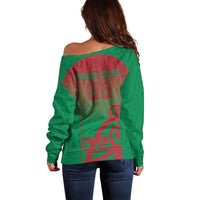Custom Onehunga High School Off Shoulder Sweater Maori Koru Pattern