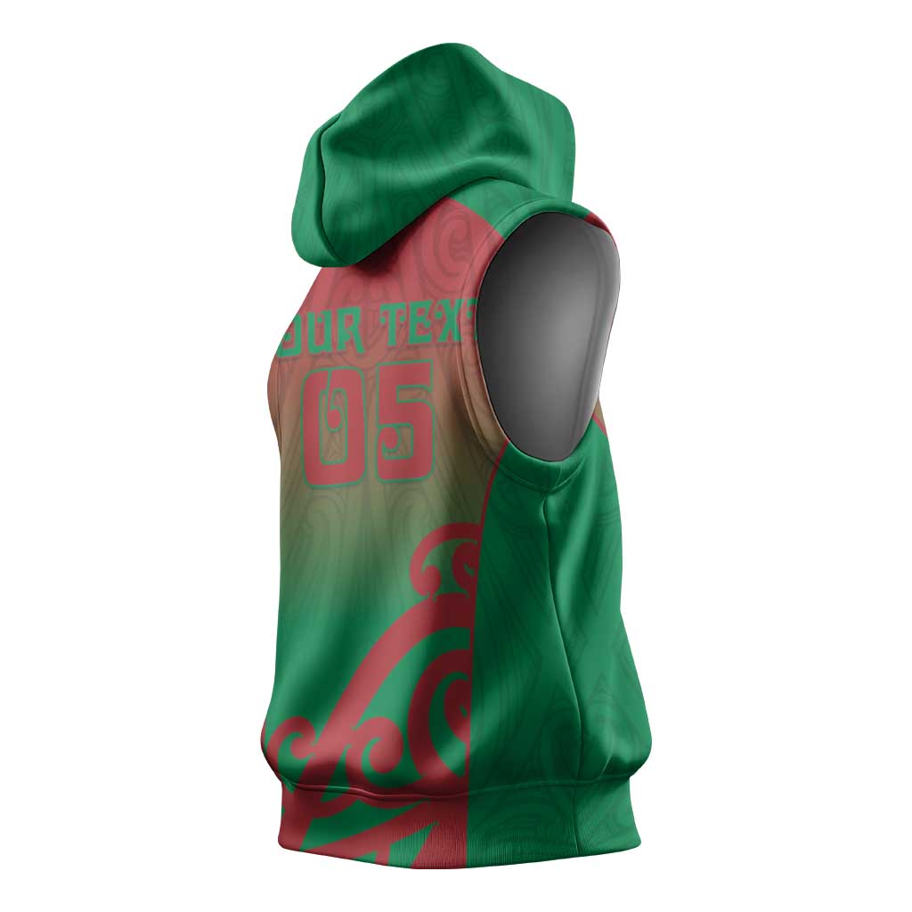 Custom Onehunga High School Sleeveless Hoodie Maori Koru Pattern
