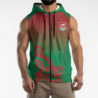 Custom Onehunga High School Sleeveless Zip Hoodie Maori Koru Pattern
