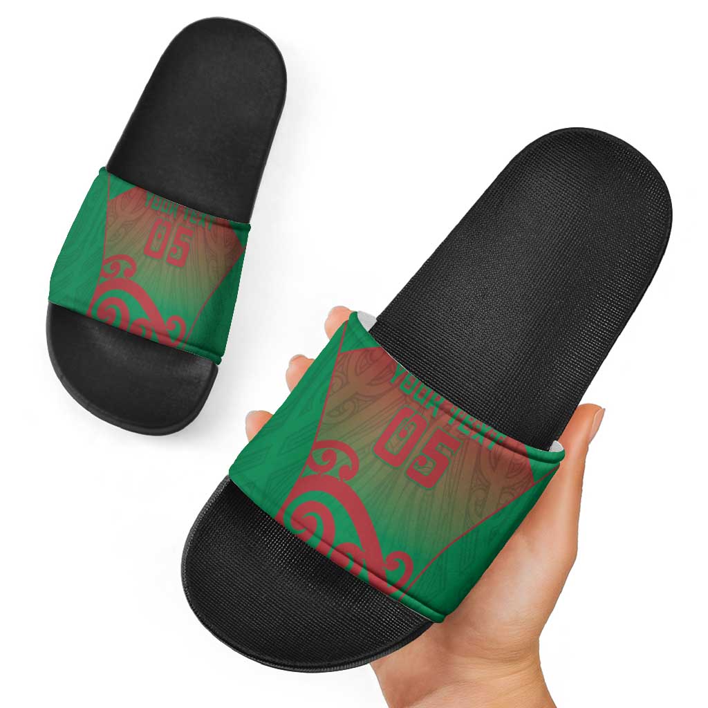 Custom Onehunga High School Slide Sandals Maori Koru Pattern