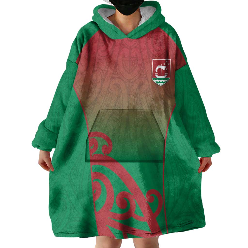 Custom Onehunga High School Wearable Blanket Hoodie Maori Koru Pattern