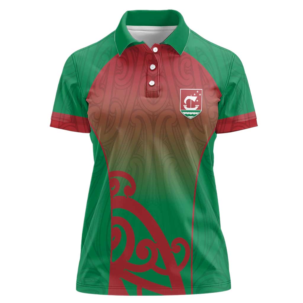 Custom Onehunga High School Women Polo Shirt Maori Koru Pattern