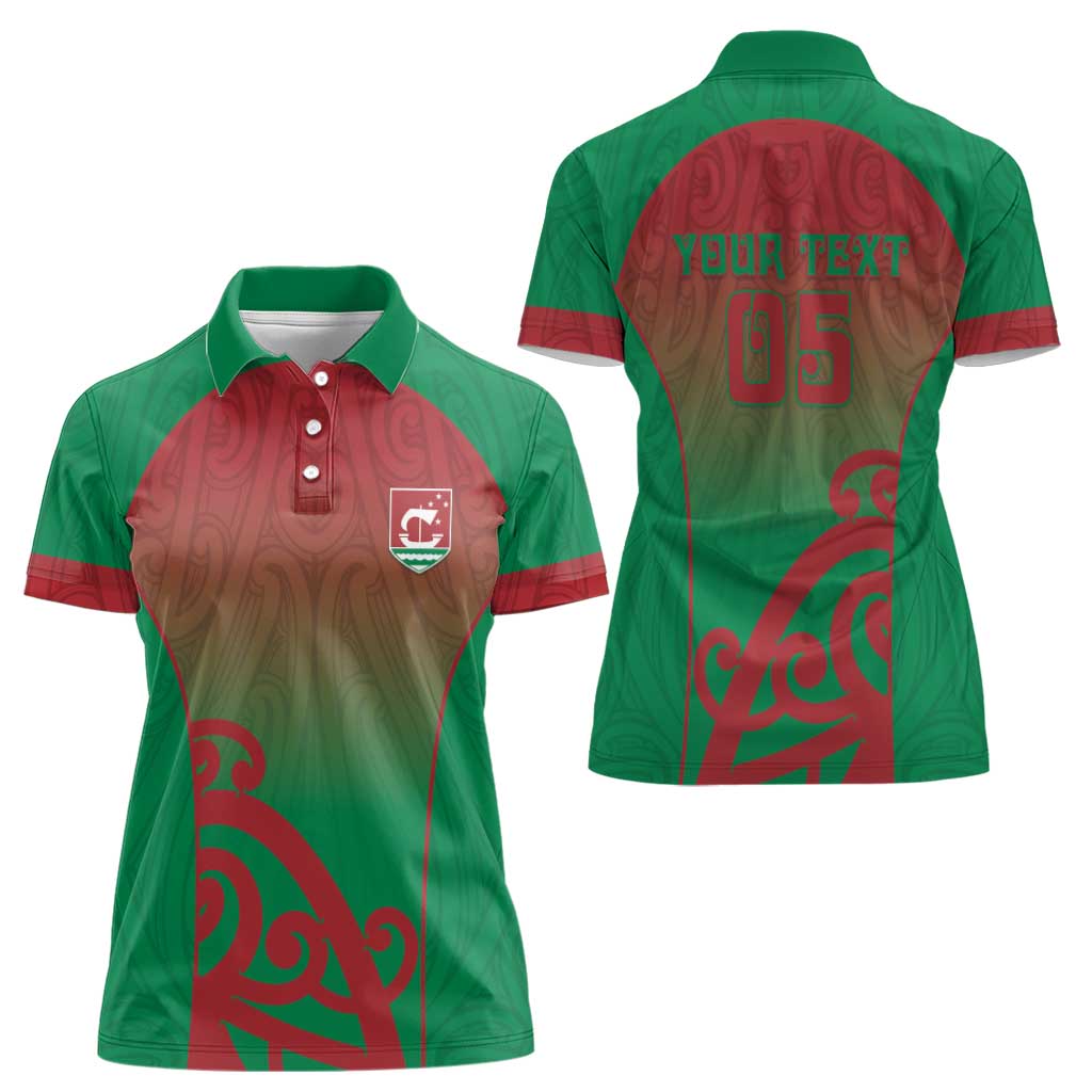 Custom Onehunga High School Women Polo Shirt Maori Koru Pattern